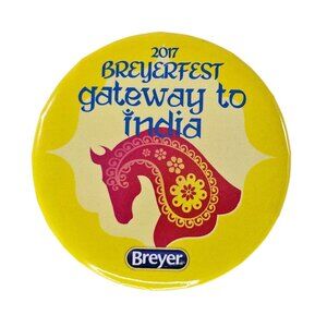 Breyerfest 2017 Gateway To India Button Pin Yellow Breyer Horse